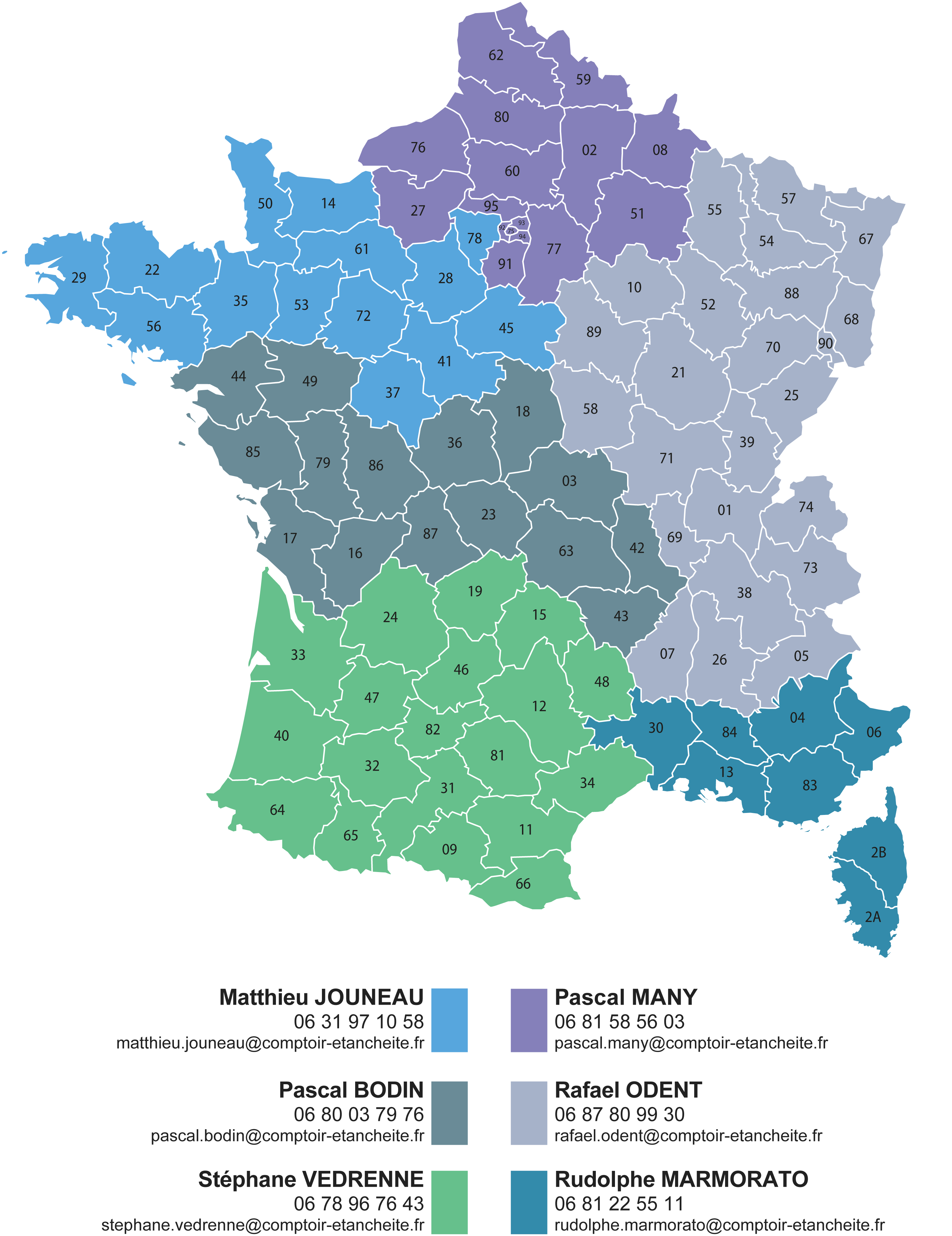 Carte France Force de Vente